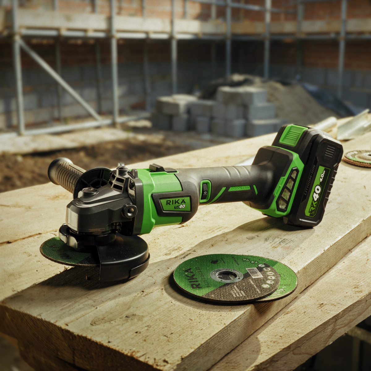 Rikä RK40 40V 115mm (4.5in) Cordless Braking Angle Grinder | Brushless Motor | Body Only